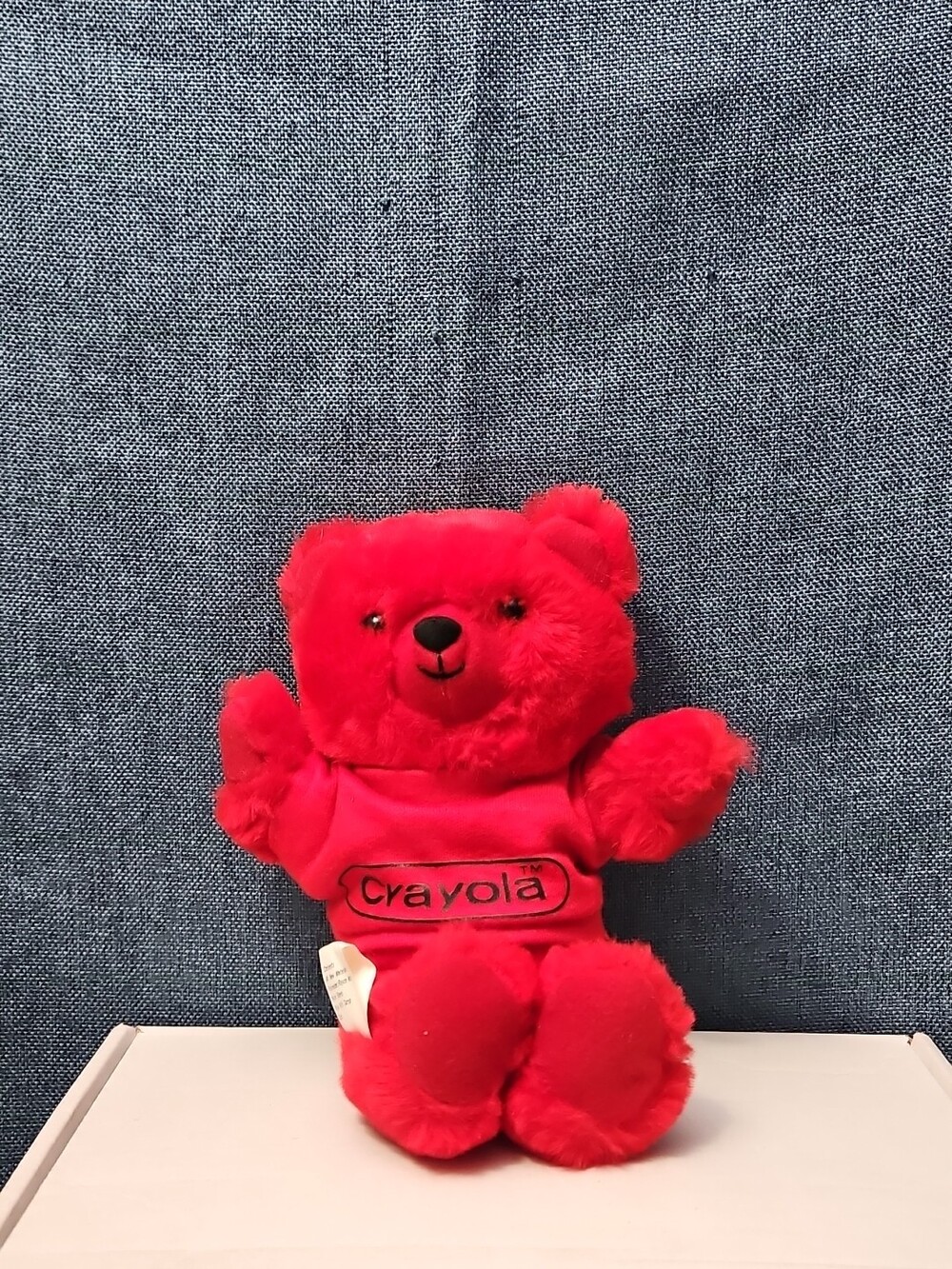 Vintage 1986 Crayola Teddy Bear Plush | Red Crayon Shirt | 7" Stuffed Animal | - Picture 15 of 16